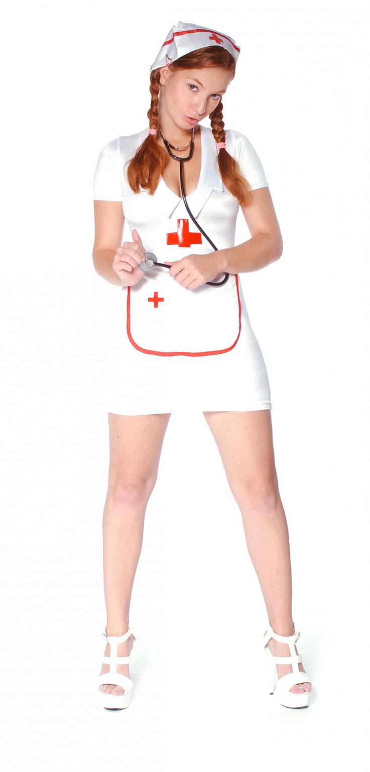 16P Redhead teen nurse strip down to her stethoscope