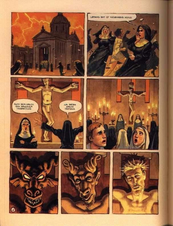 15P horny nun squats down on huge long devil cock