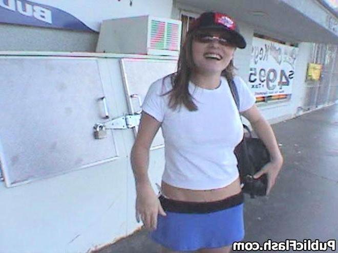 16P Laughing Layla Takes To Public Flashing Like An Energized Bunny