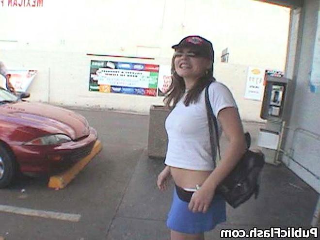 16P Laughing Layla Takes To Public Flashing Like An Energized Bunny