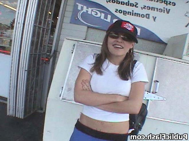 16P Laughing Layla Takes To Public Flashing Like An Energized Bunny