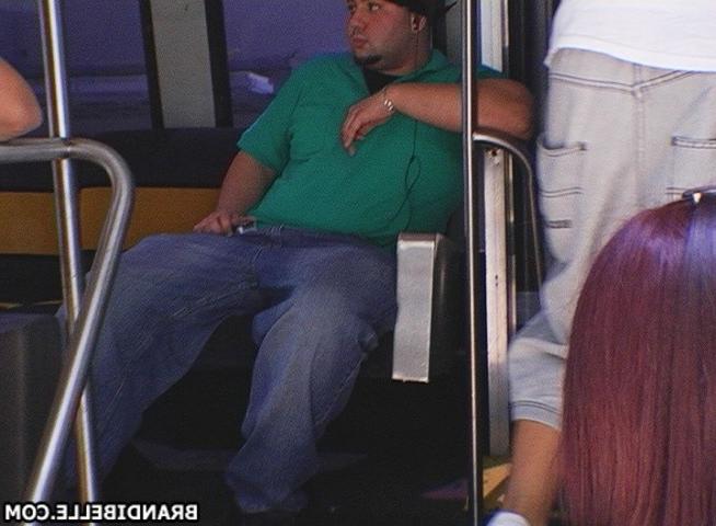 16P incredible brandi belle giving a head in a public bus