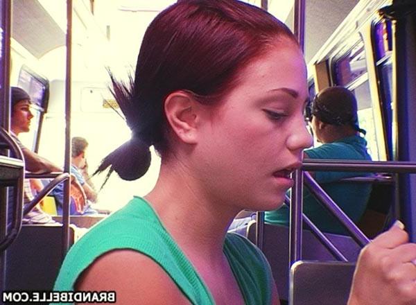 16P teen Brandi Belle giving a blowjob in the public bus