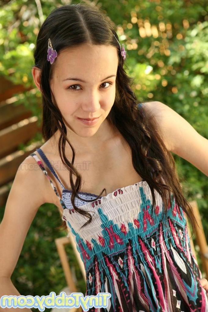 16P A hot tiny latina teen in her underwear posing