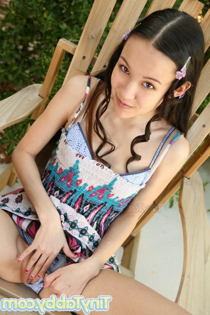 16P A hot tiny latina teen in her underwear posing