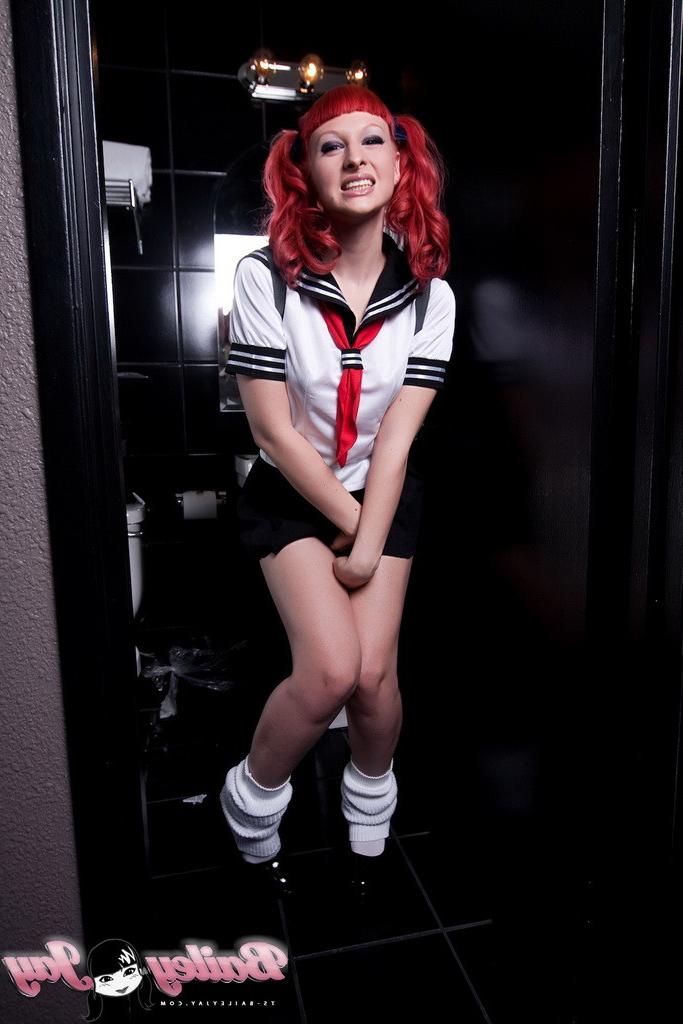 16P Beautiful redhead shemale in sailor outfit