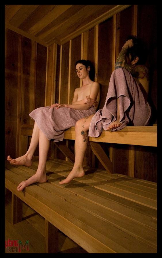 12P Mandy Mitchell fisting and fingering a girl in sauna