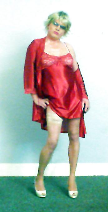 4P New Satin Nightwear plus Sheer Nude Hold Ups