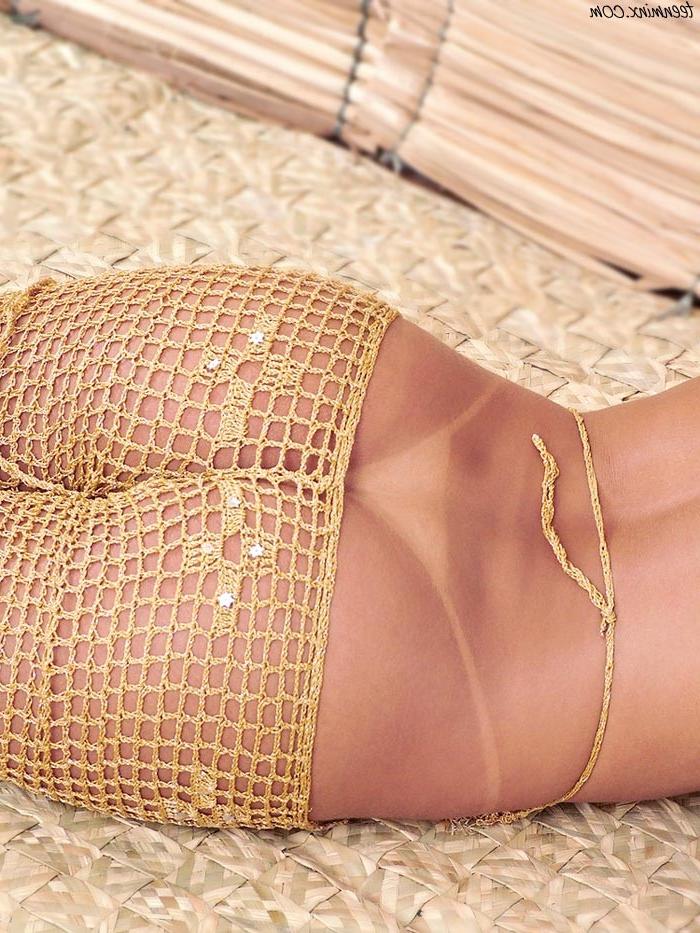 18P Brunette tranny strip out of sexy fishnet duds to show nice cock