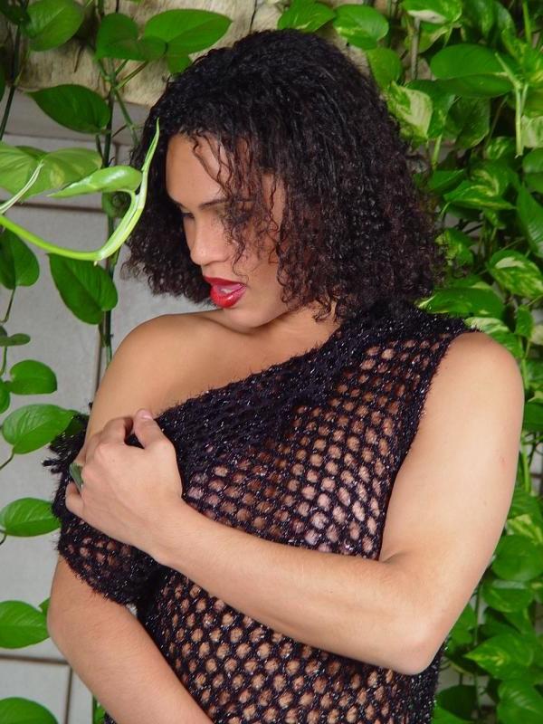 20P Cock flashing horny tranny in sexy fishnet