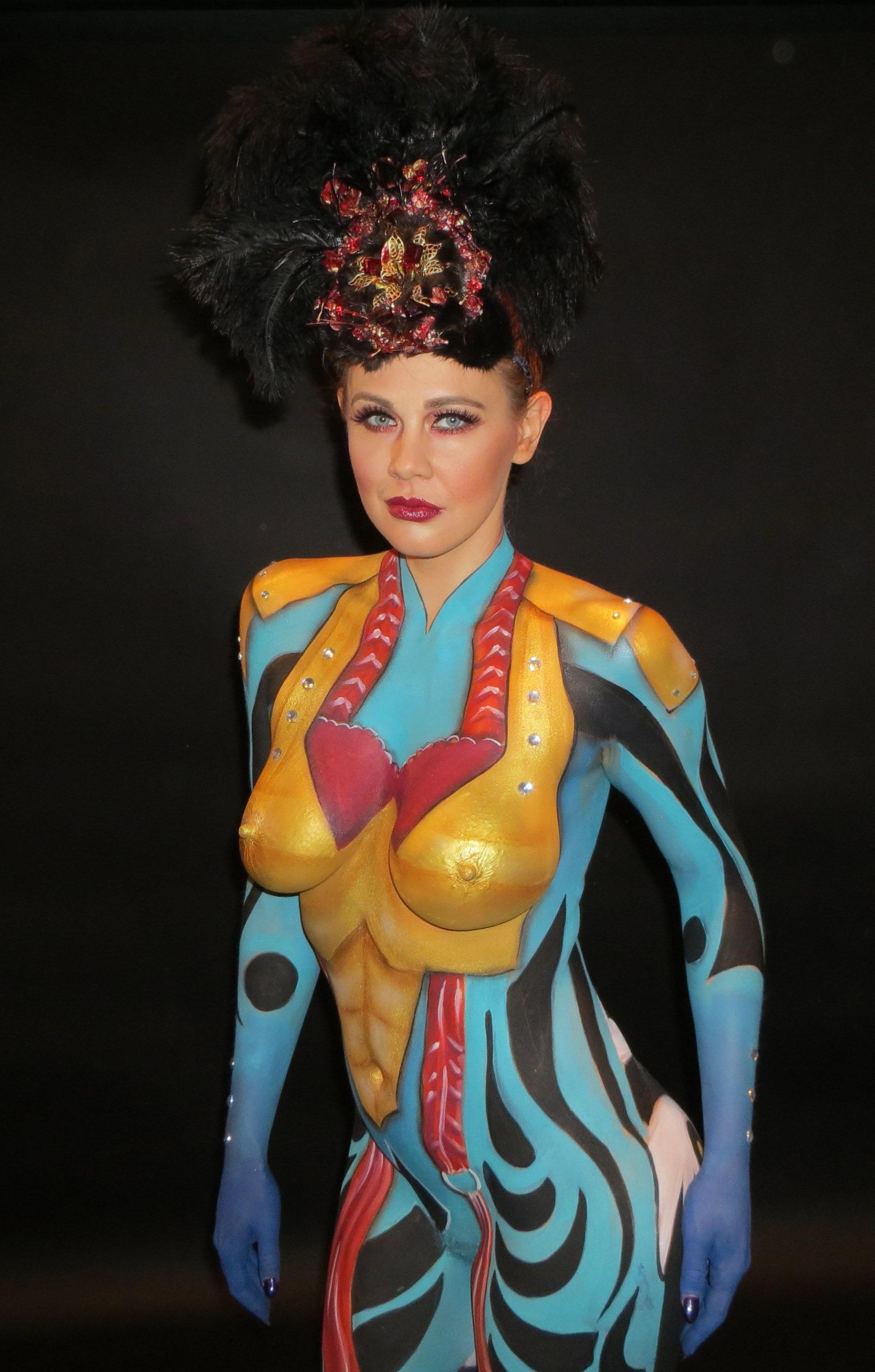 6P Maitland Ward nude bodypaint photos