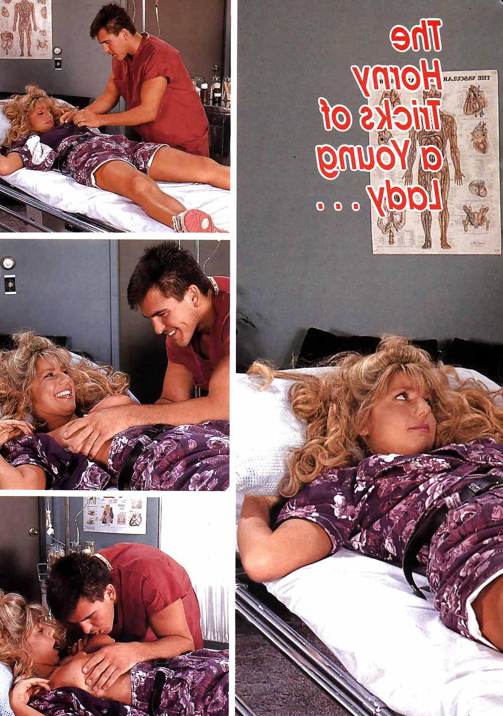 25P Blonde patient getting treatment from male nurse
