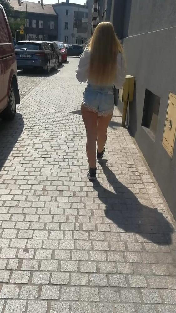 12P Polish blonde teen street candid ass