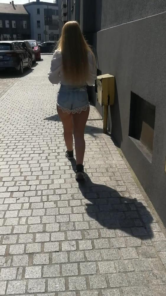 12P Polish blonde teen street candid ass