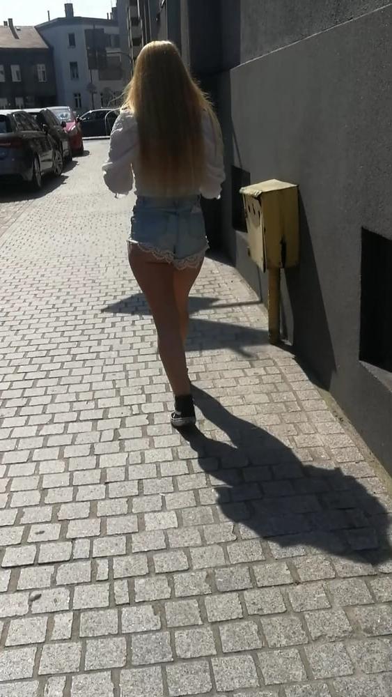 12P Polish blonde teen street candid ass