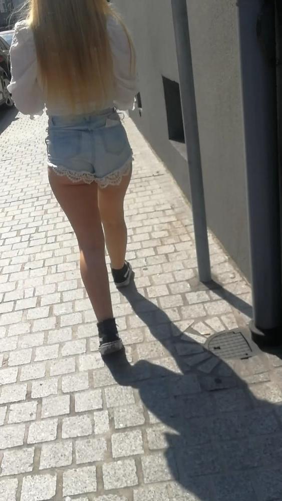 12P Polish blonde teen street candid ass