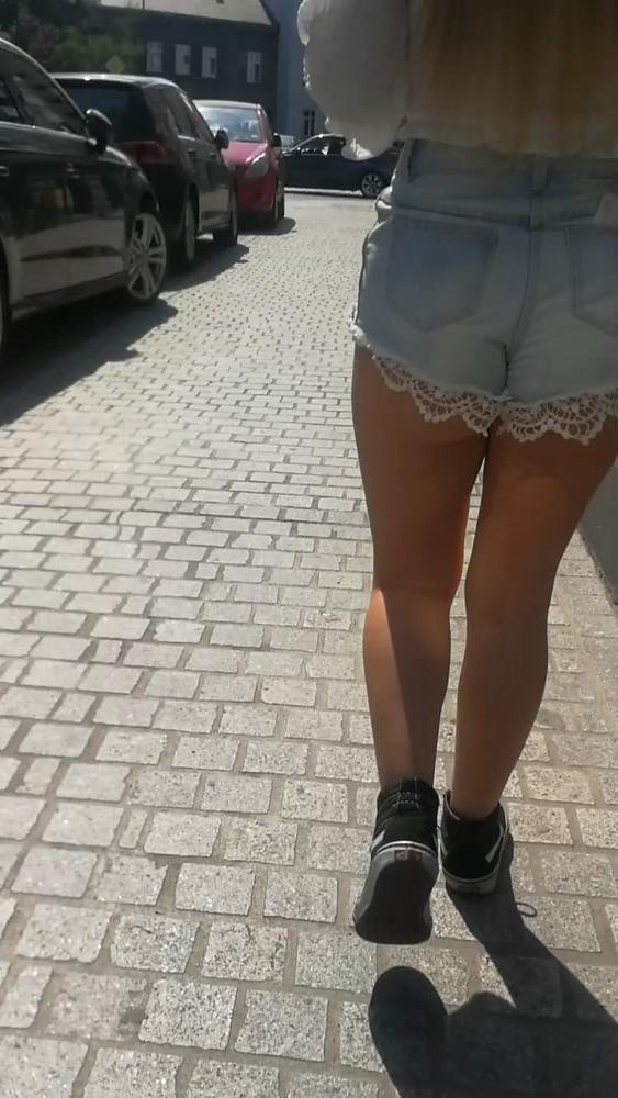 12P Polish blonde teen street candid ass