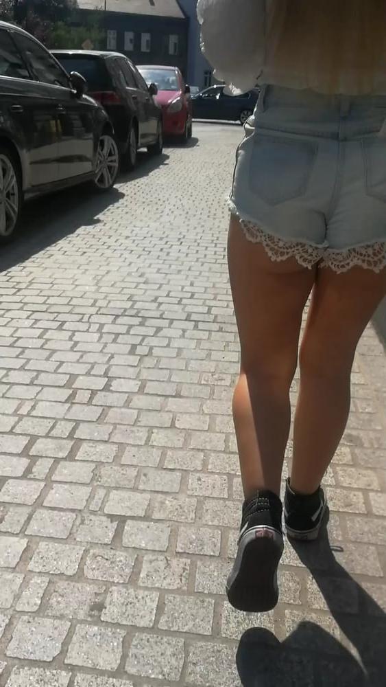 12P Polish blonde teen street candid ass
