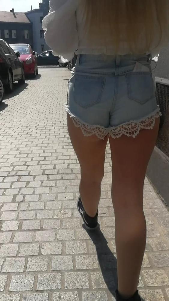 12P Polish blonde teen street candid ass