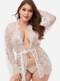 25P Plus Size White Lingerie