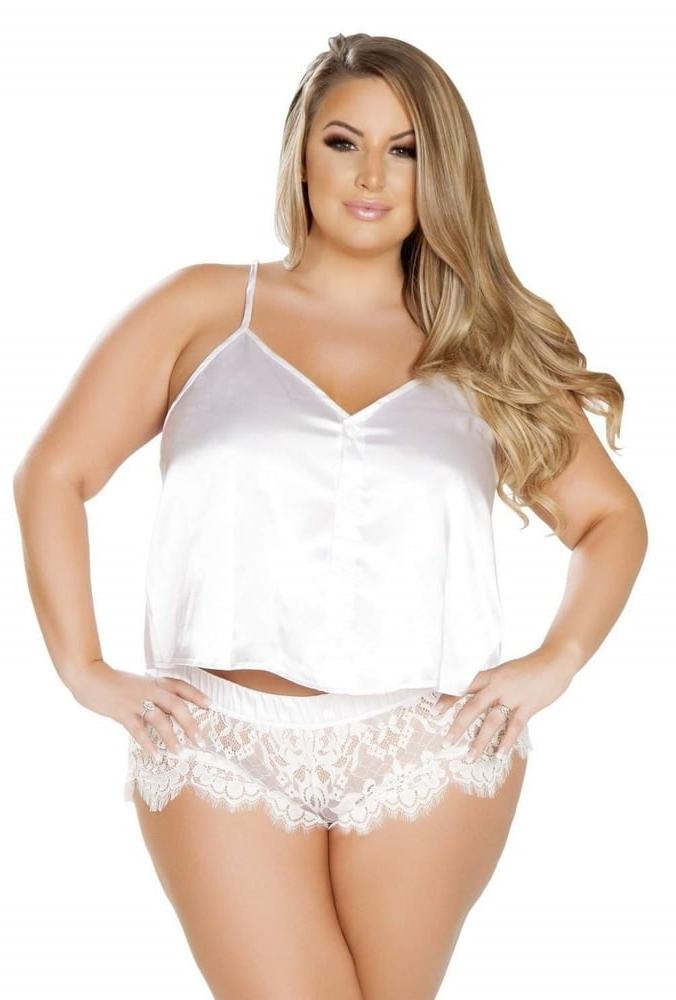 25P Plus Size White Lingerie