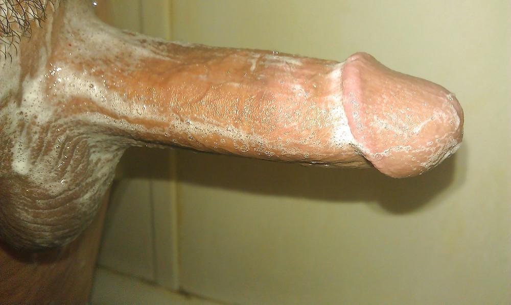 7P New pics of my cock soapy and wet