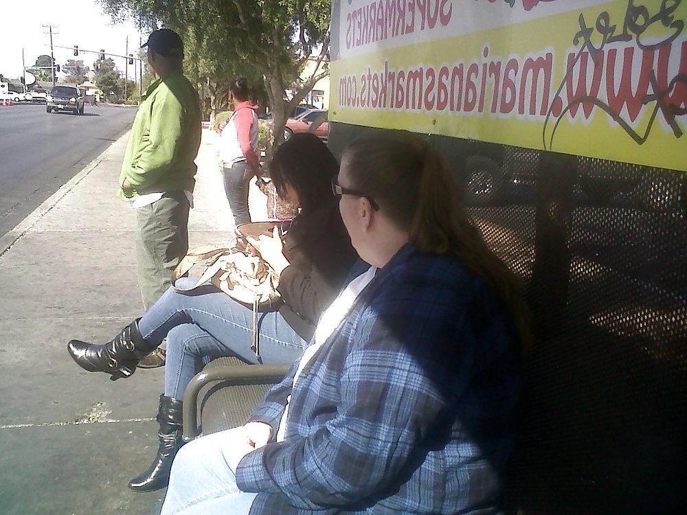 15P Phat latina ass at the bus stop