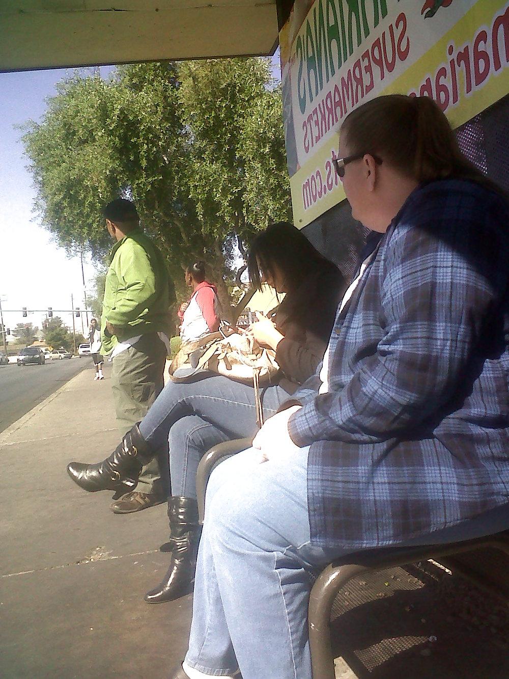 15P Phat latina ass at the bus stop