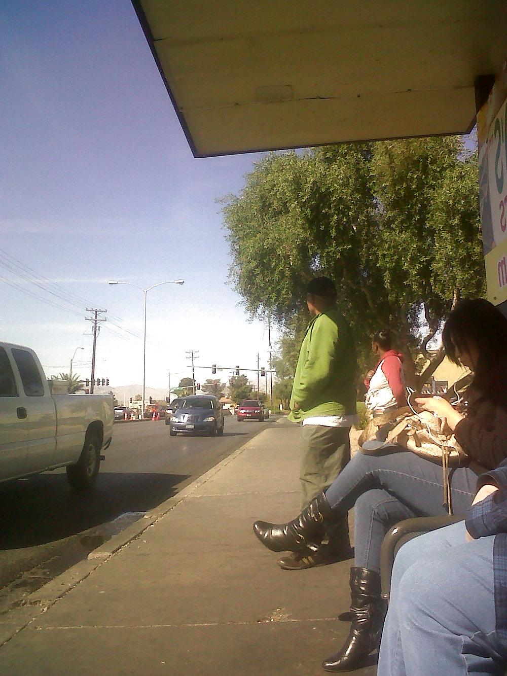 15P Phat latina ass at the bus stop