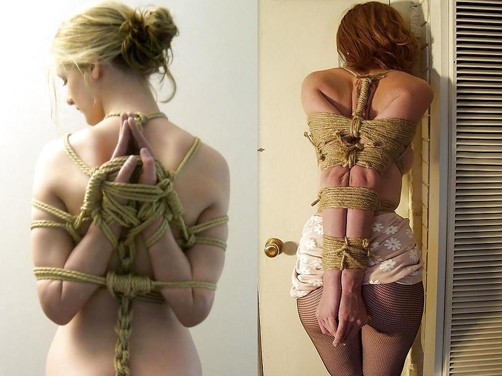 25P Tied sluts bound in rope