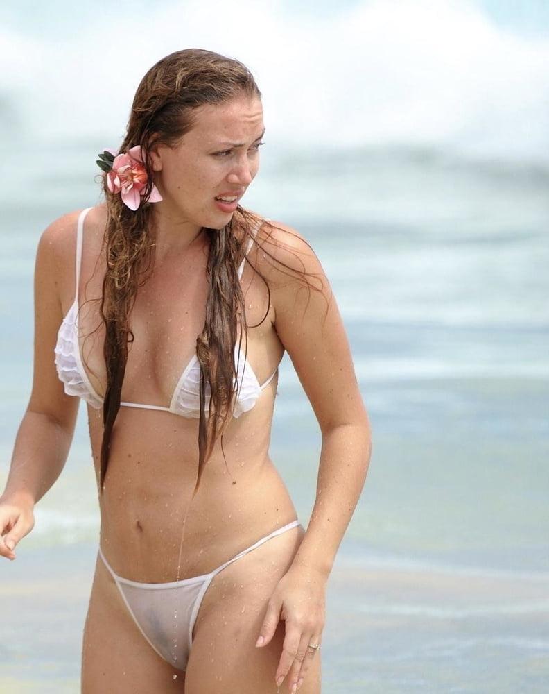 15P See trough Swimsuit hairy pussies visible bush