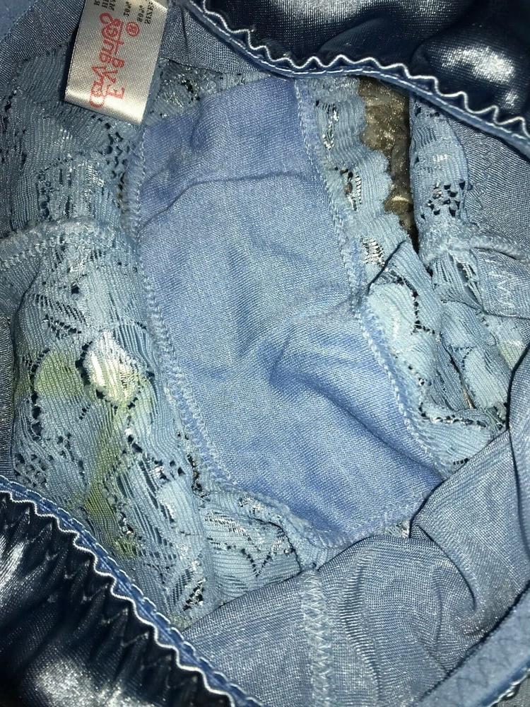 7P Blue SATIN Lacy Control Panties