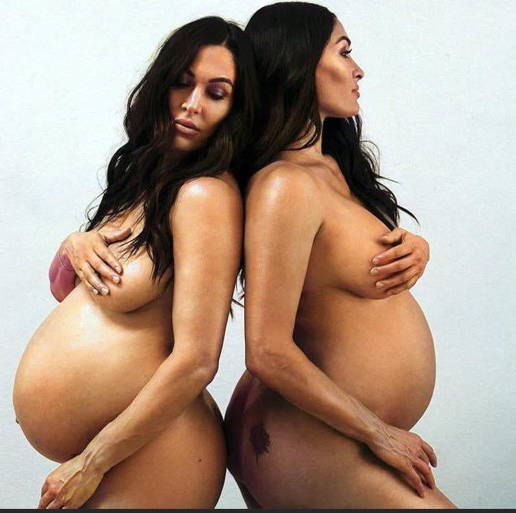 14P Nikki and Brie Bella nude pregnancy photoshoot