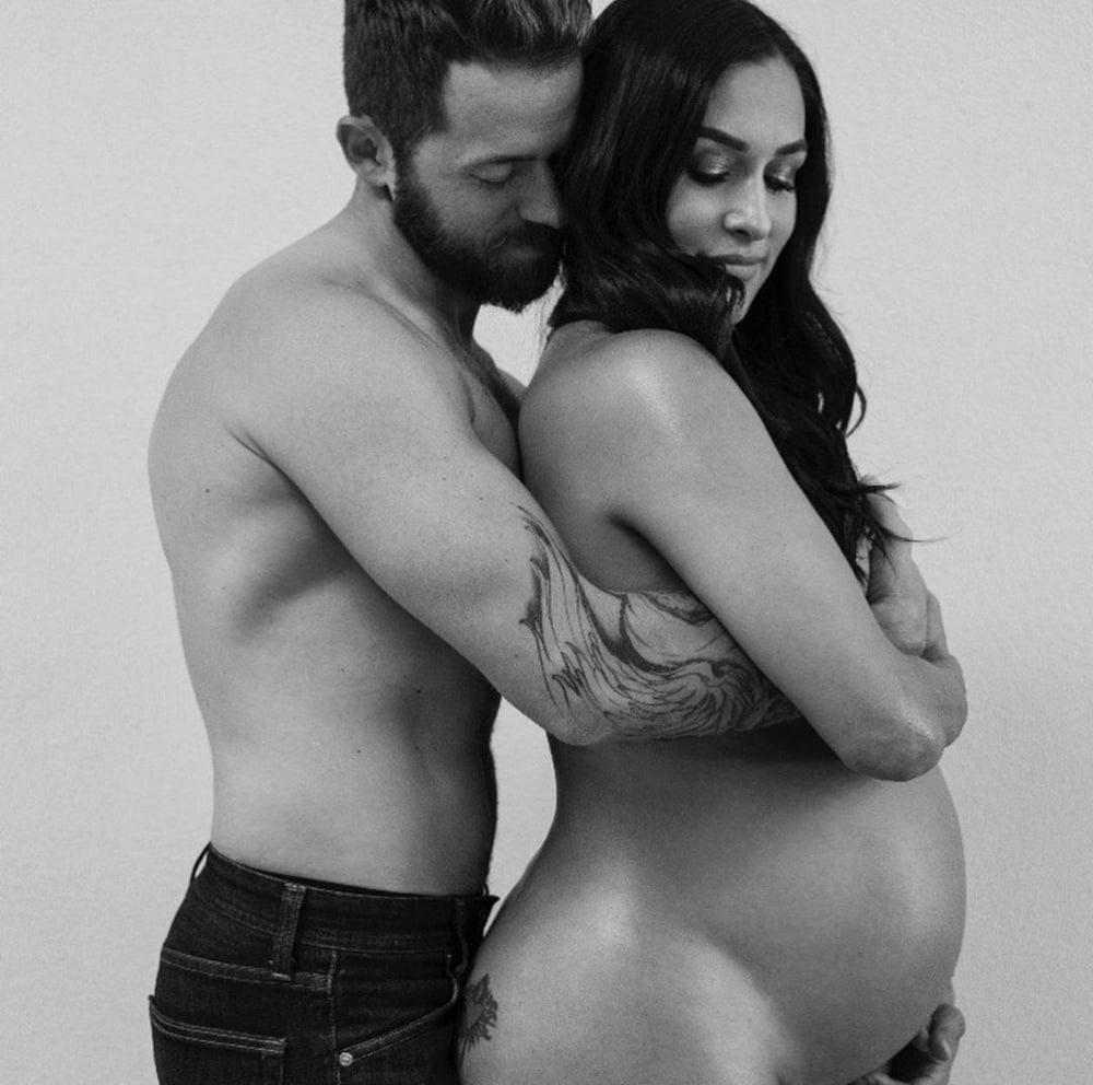 14P Nikki and Brie Bella nude pregnancy photoshoot