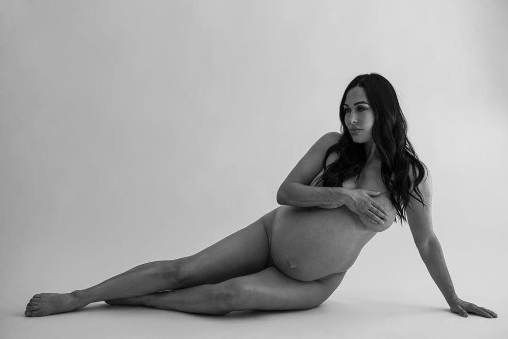 14P Nikki and Brie Bella nude pregnancy photoshoot