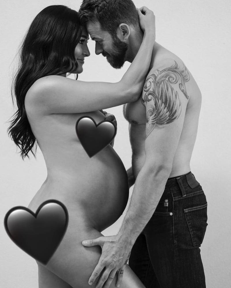 14P Nikki and Brie Bella nude pregnancy photoshoot