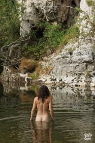 25P 0812 Daily life of nude beach.