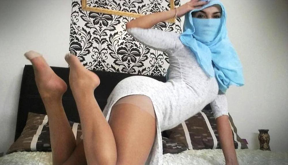 25P Niqab hijab nylon heels
