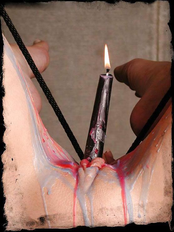 20P Anna being a BDSM candle stick