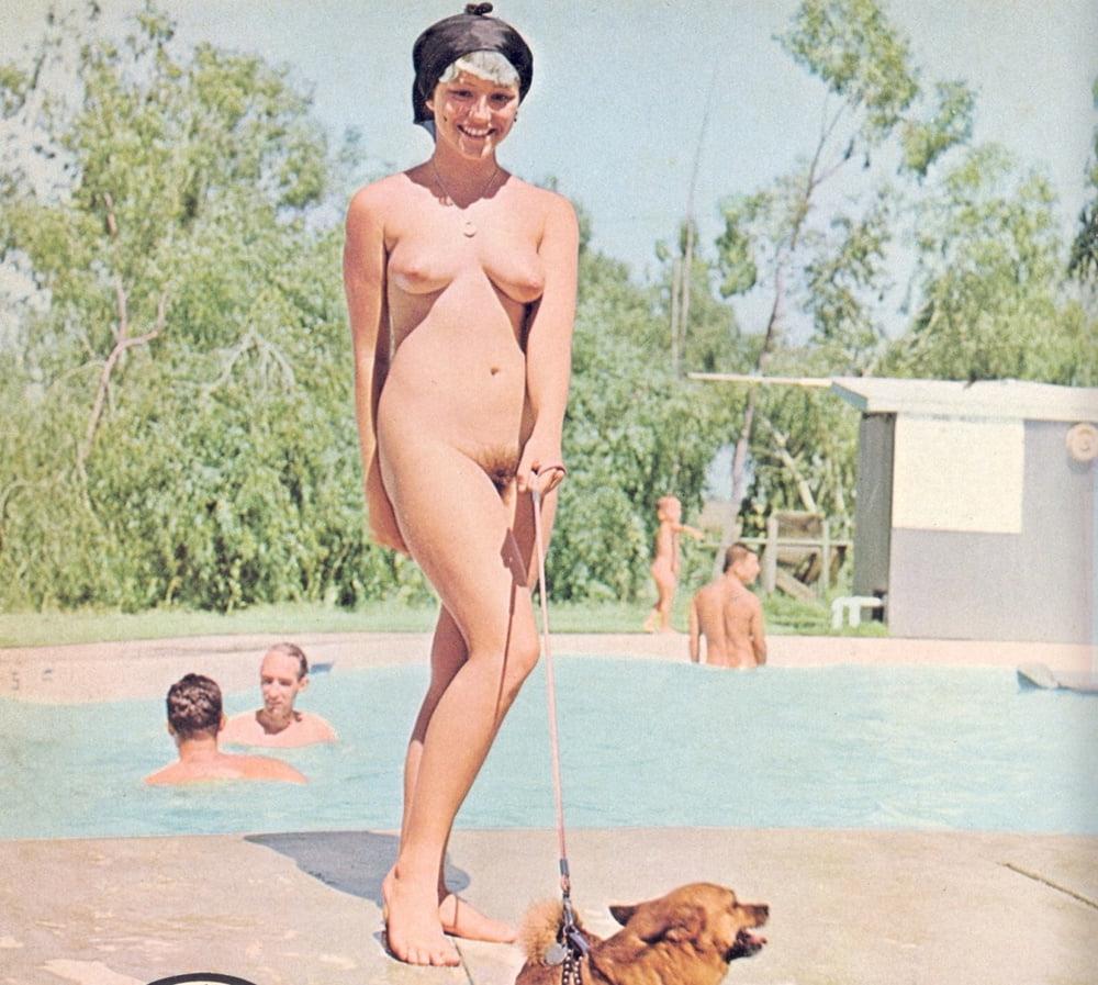 25P 0775 Very old nude beach photo.