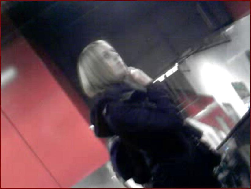 24P Blond business woman upskirt