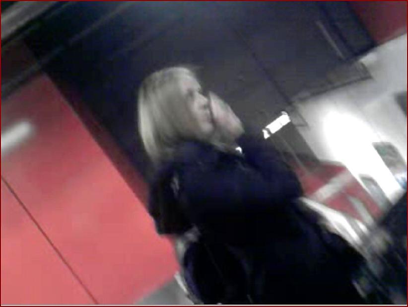 24P Blond business woman upskirt