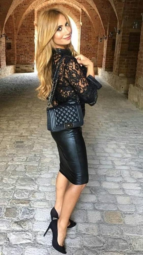 25P Black Leather Skirt 4 - by Redbull18