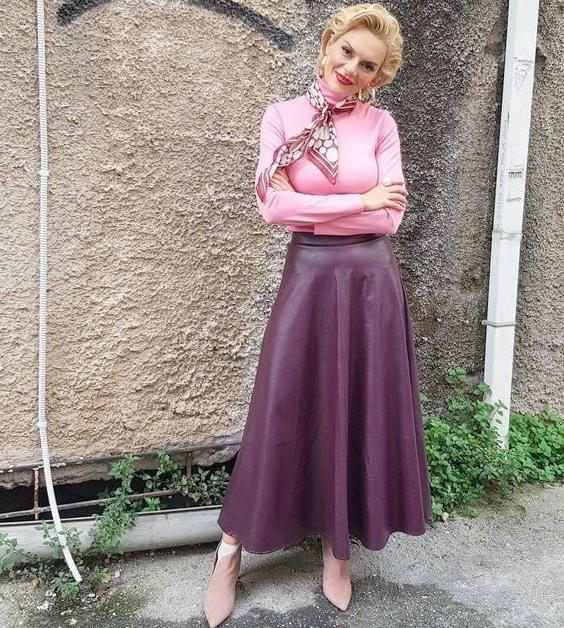 13P Purple Leather Skirt 2 - by Redbull18