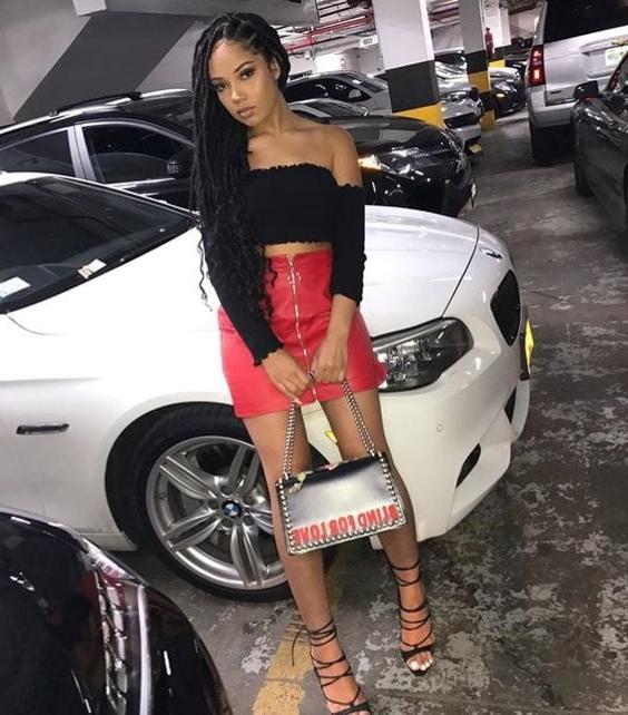 25P Red Leather Skirt 3 - By Redbull18