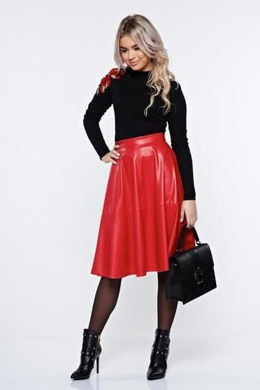 25P Red Leather Skirt 3 - By Redbull18