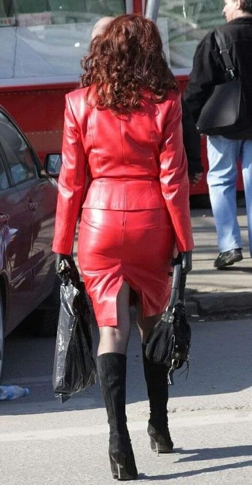 25P Red Leather Skirt 3 - By Redbull18