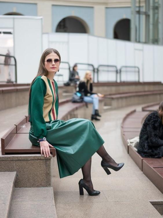 13P Green Leather Skirt 2 - by Redbull18