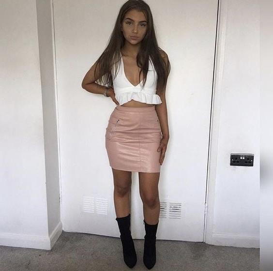 18P Pink Leather Skirt 2 - by Redbull18