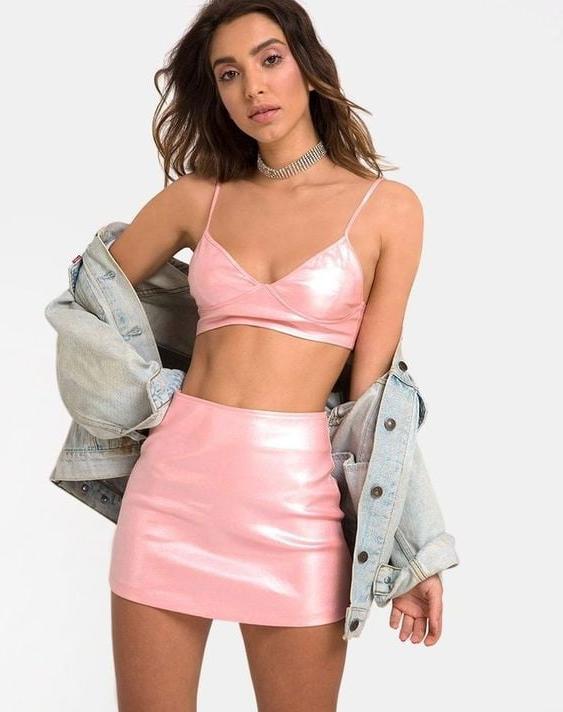 18P Pink Leather Skirt 2 - by Redbull18
